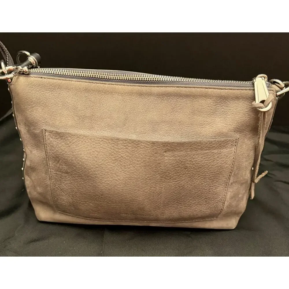 Rebecca Minkoff Darren Top Zip Convertible Crossbody/Shoulder Grey/Taupe Suede